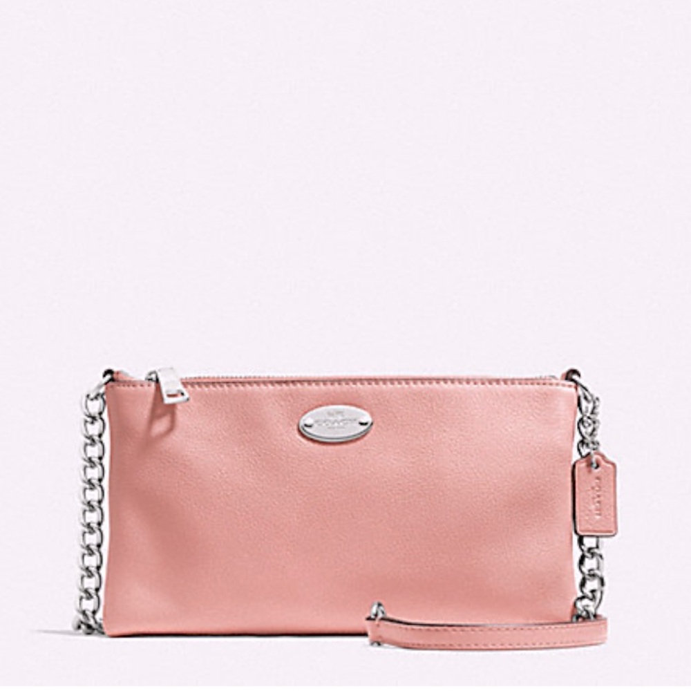 🎉SALE🎉 NWT Coach Pink Pebble Leather Crossbody w/Silver Hardware